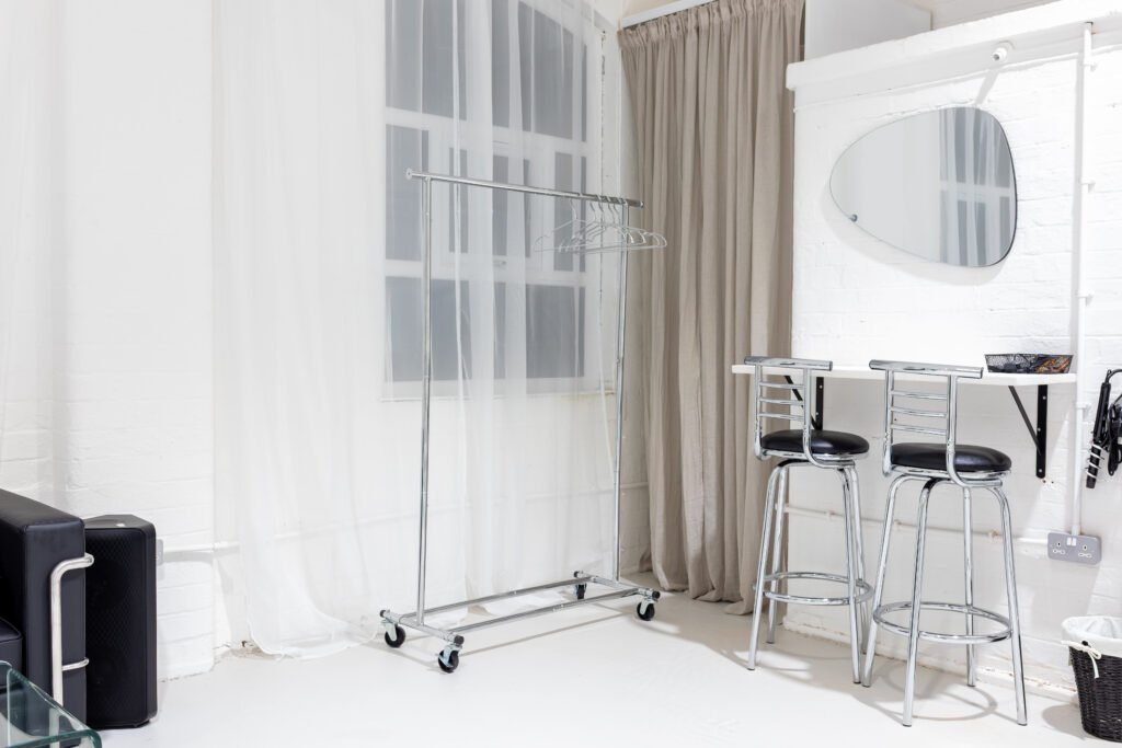 Workshop Photo Studio - Clothing Rack, Vanity area and Changing Area