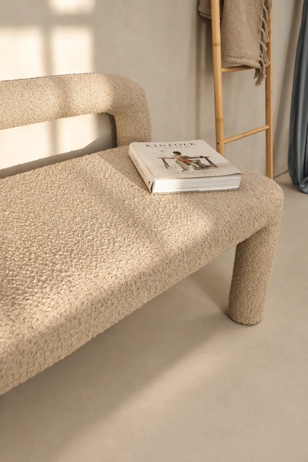 The Sanctuary — upholstered bench detail
