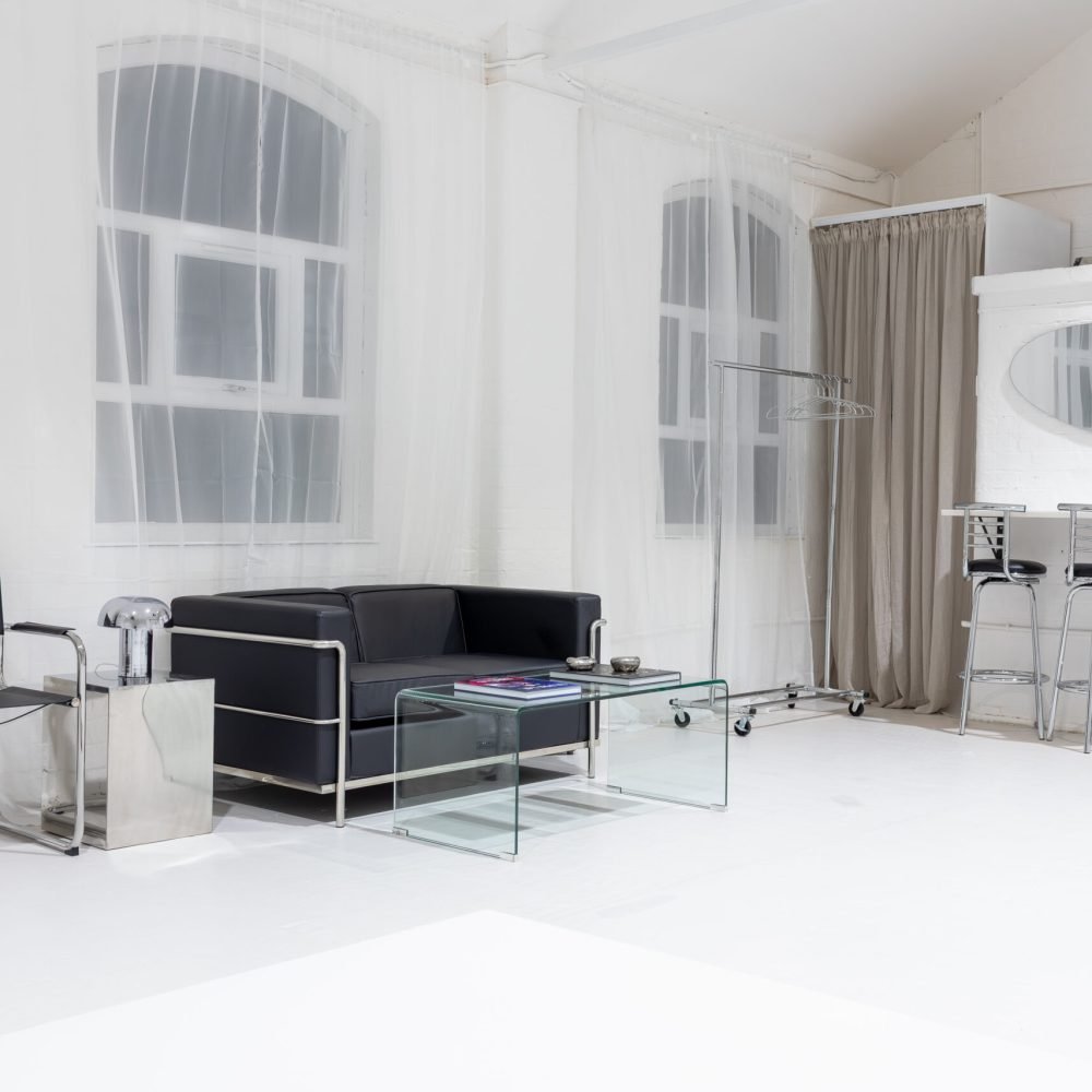 Workshop Photo Studio - Black and Chrome Furniture.